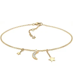 Elli "Fußkettchen Astro | Kristall (Weiß)< Symbol-schmuck|Fußschmuck