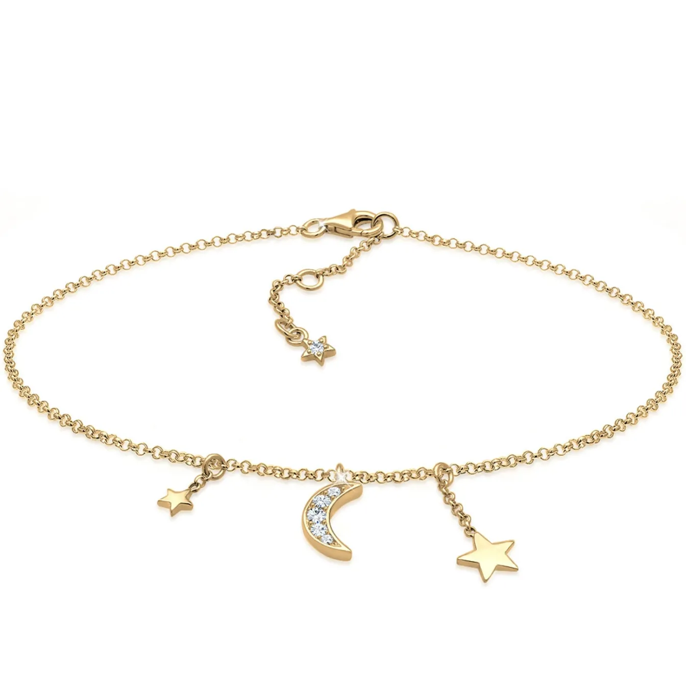 Elli "Fußkettchen Astro | Kristall (Weiß)< Symbol-schmuck|Fußschmuck