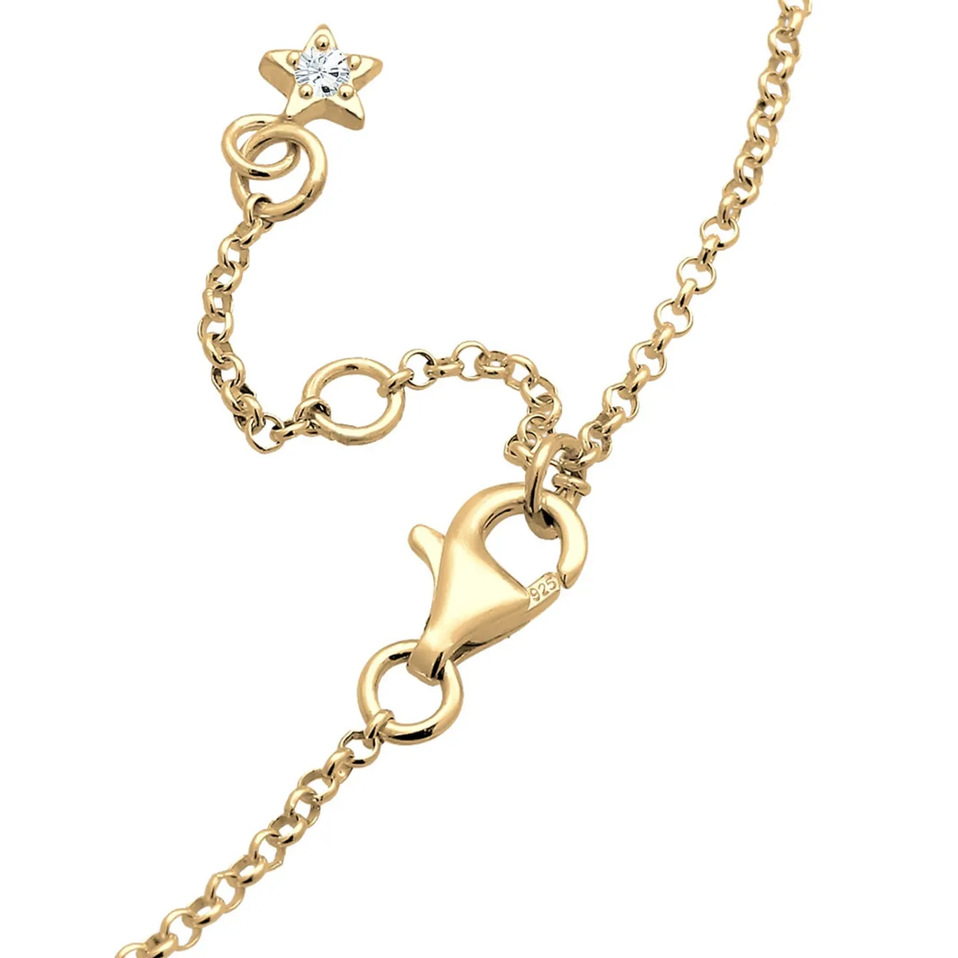 Elli "Fußkettchen Astro | Kristall (Weiß)< Symbol-schmuck|Fußschmuck