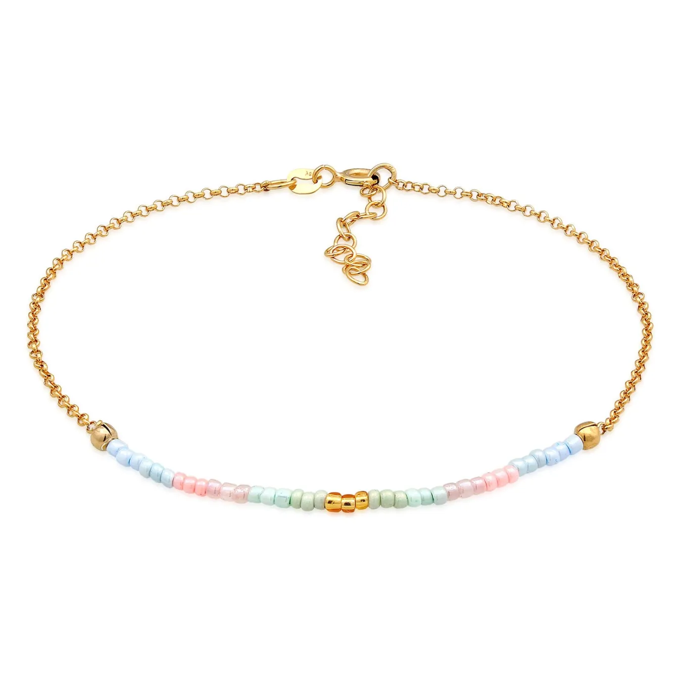Elli "Fußkettchen Beads< Fußschmuck|Vergoldet