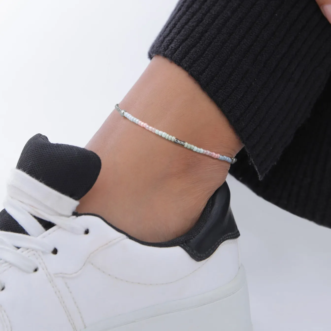 Elli "Fußkettchen Beads< Fußschmuck|Vergoldet