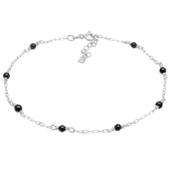 Elli "Fußkettchen Beads | Onyx Perlen (Schwarz)< Perlen|Fußschmuck