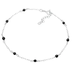 Elli "Fußkettchen Beads | Onyx Perlen (Schwarz)< Perlen|Fußschmuck