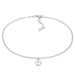 Elli "Fußkettchen Blume | Kristall (Weiß)< Symbol-schmuck|Fußschmuck