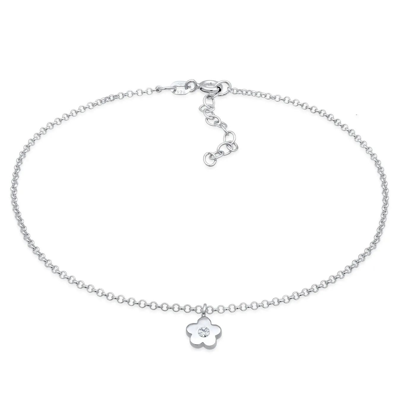 Elli "Fußkettchen Blume | Kristall (Weiß)< Symbol-schmuck|Fußschmuck