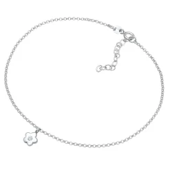 Elli "Fußkettchen Blume | Kristall (Weiß)< Symbol-schmuck|Fußschmuck
