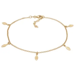 Elli "Fußkettchen Feder< Vergoldet|Fußschmuck
