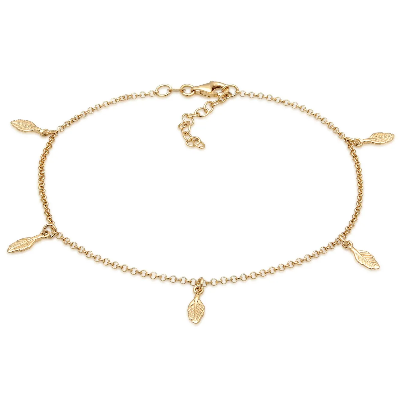 Elli "Fußkettchen Feder< Vergoldet|Fußschmuck