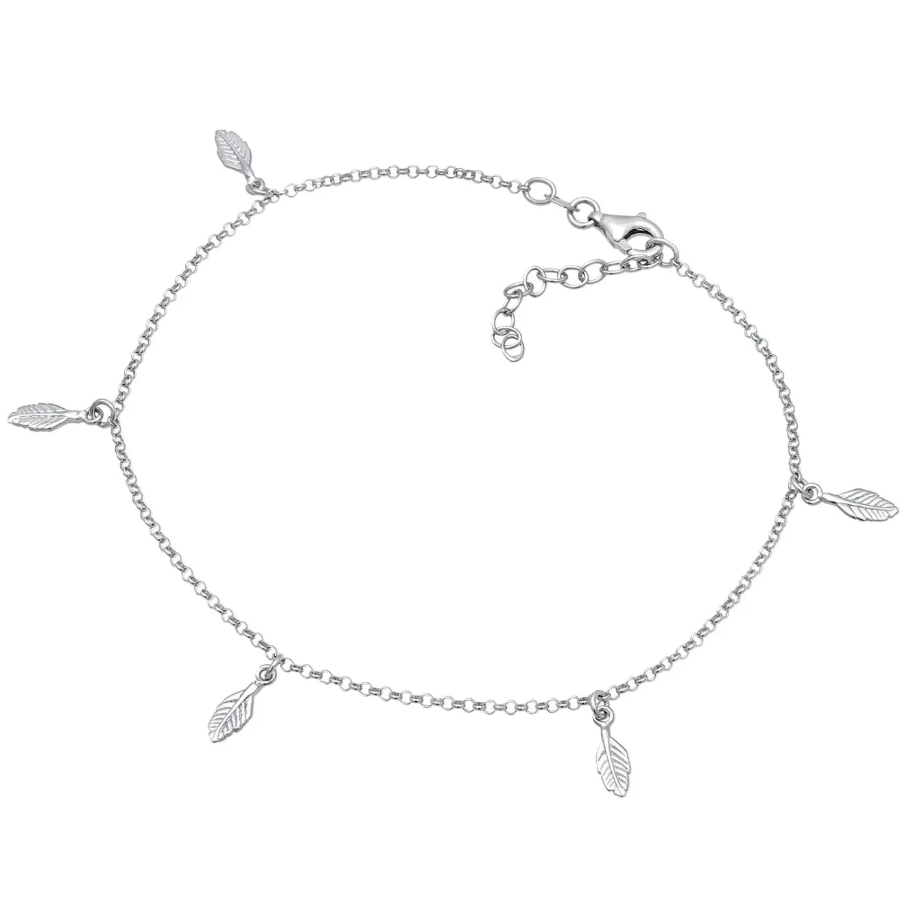 Elli "Fußkettchen Feder< Vergoldet|Fußschmuck