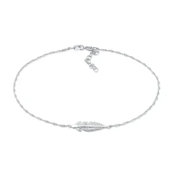 Elli "Fußkettchen Feder< Fußschmuck|Silber