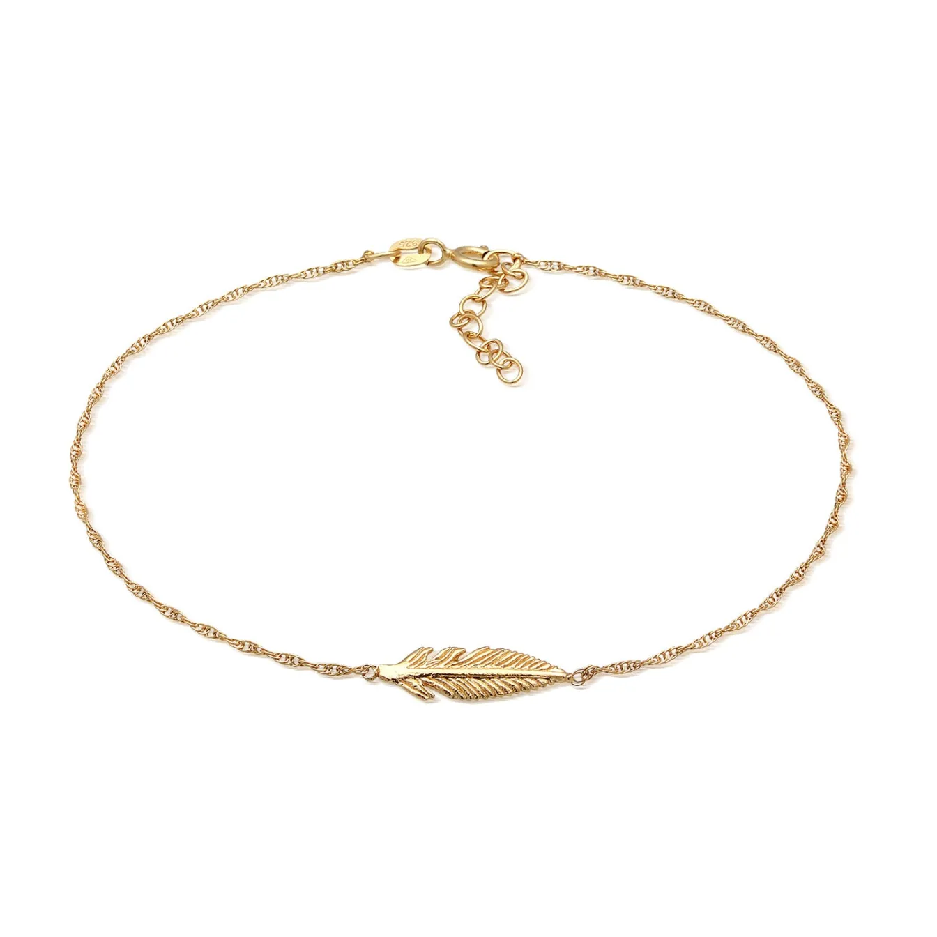 Elli "Fußkettchen Feder< Fußschmuck|Silber