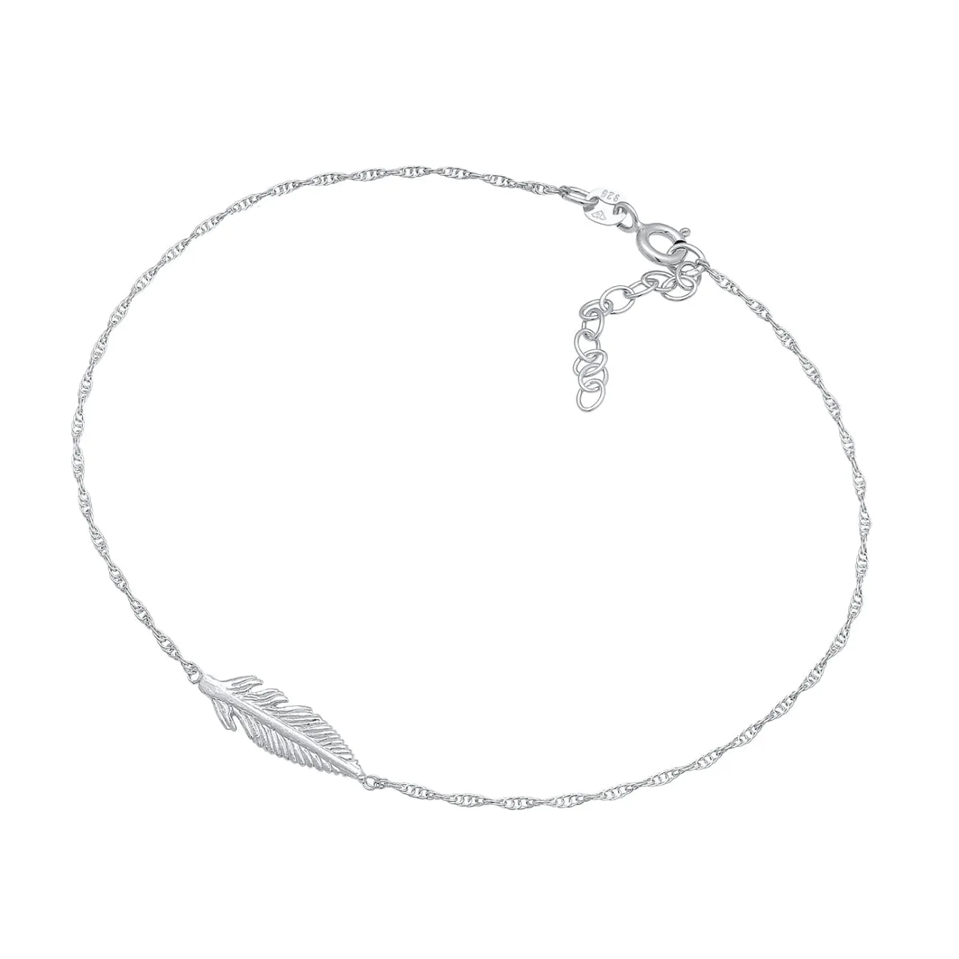 Elli "Fußkettchen Feder< Fußschmuck|Silber