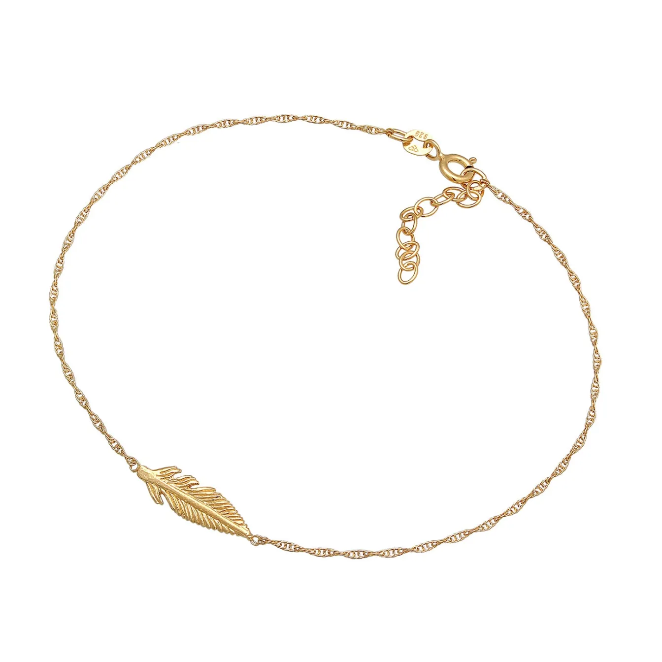 Elli "Fußkettchen Feder< Fußschmuck|Silber