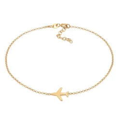 Elli "Fußkettchen Flugzeug Symbol< Silber|Symbol-schmuck
