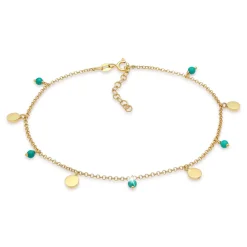 Elli "Fußkettchen Geo | Howlith ( Türkis )< Roségold|Fußschmuck