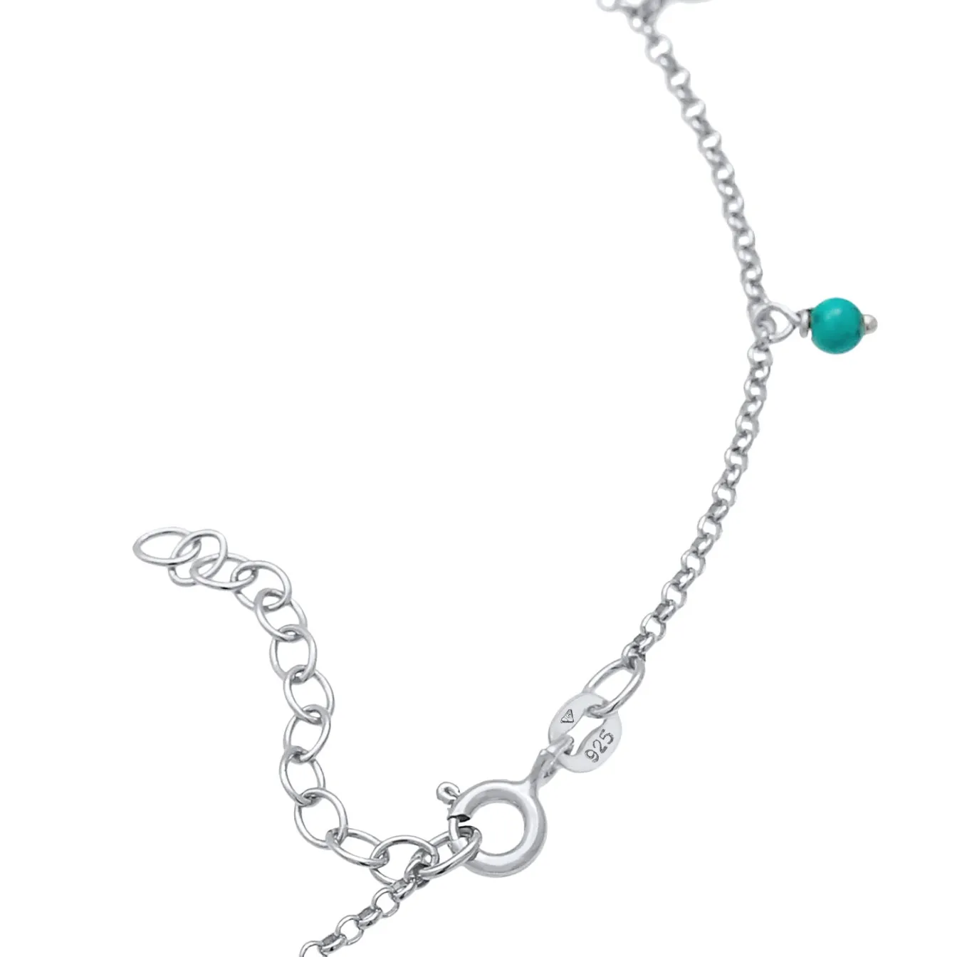 Elli "Fußkettchen Geo | Howlith ( Türkis )< Roségold|Fußschmuck