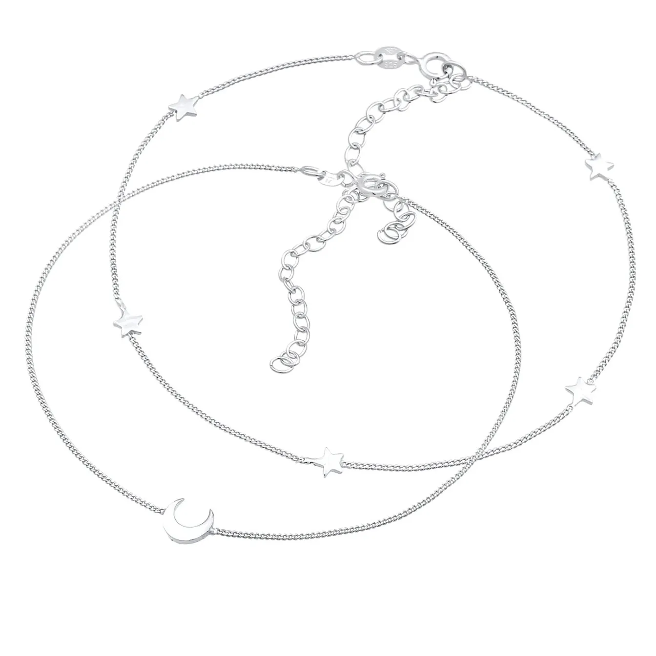 Elli "Fußkettchen Halbmond Set< Symbol-schmuck|Fußschmuck