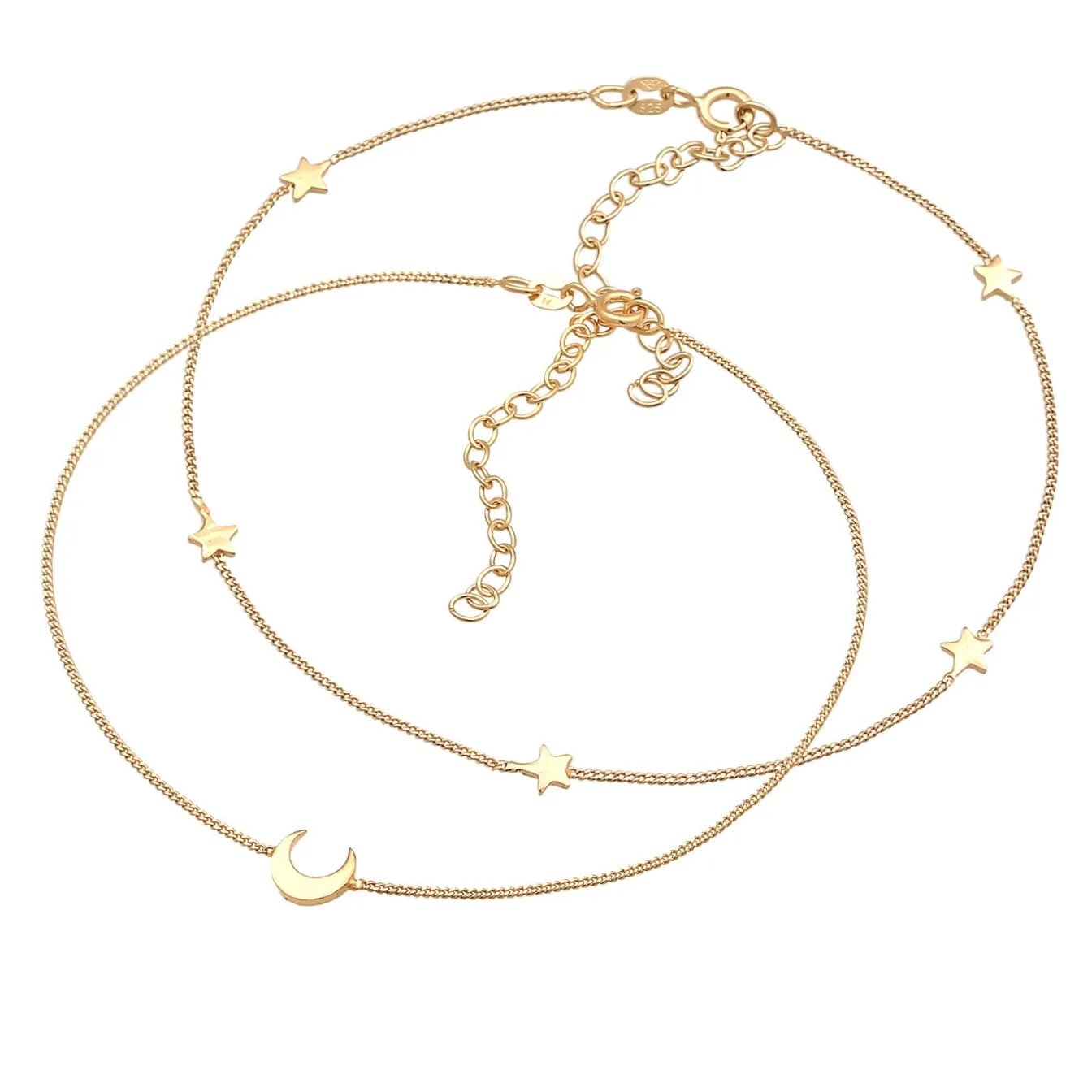 Elli "Fußkettchen Halbmond Set< Symbol-schmuck|Fußschmuck