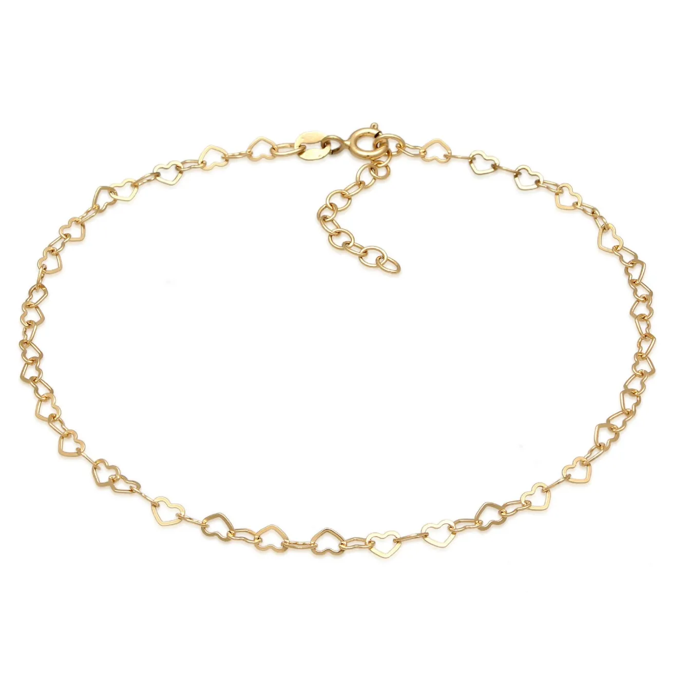 Elli "Fußkettchen Herz< Vergoldet|Symbol-schmuck