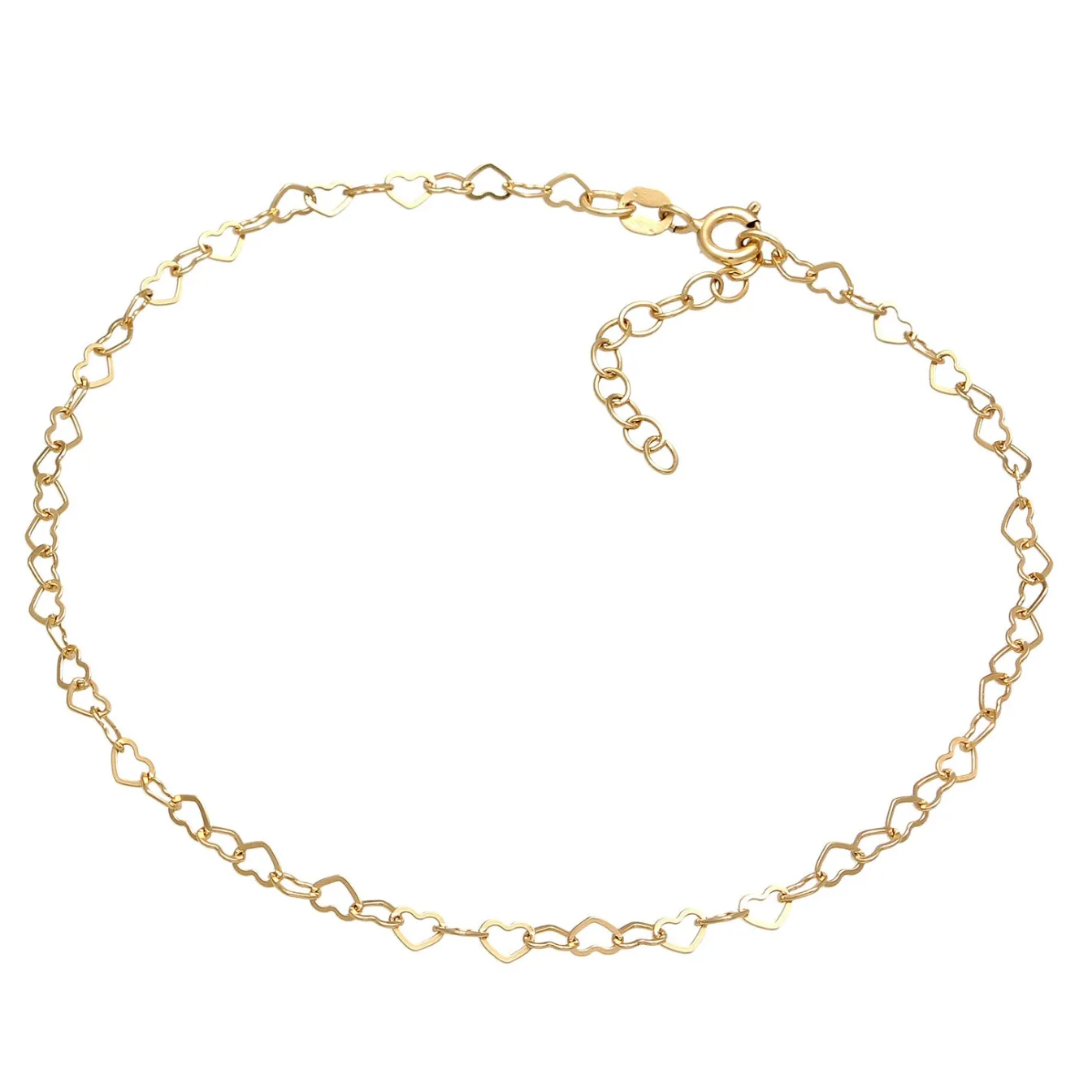 Elli "Fußkettchen Herz< Vergoldet|Symbol-schmuck