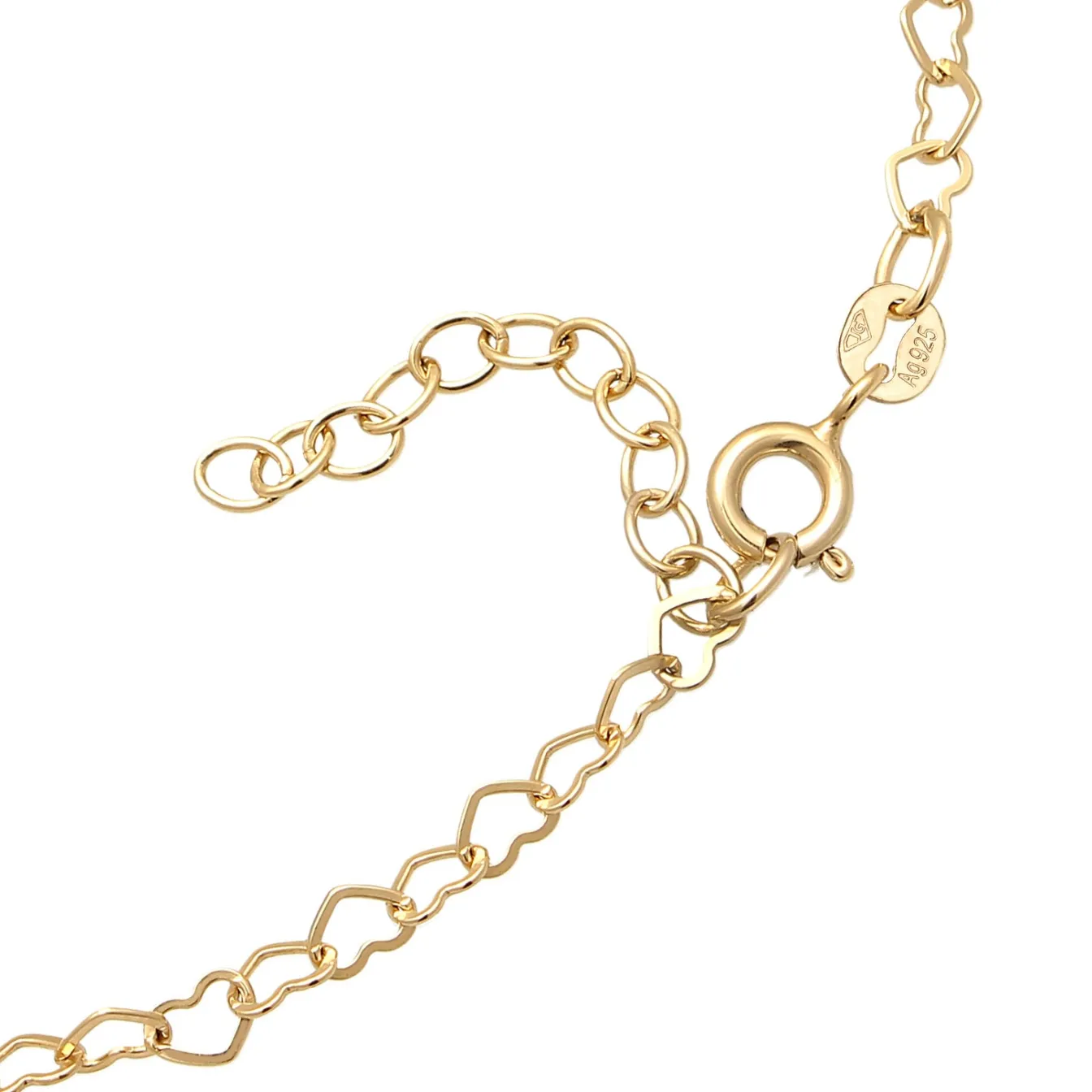 Elli "Fußkettchen Herz< Vergoldet|Symbol-schmuck