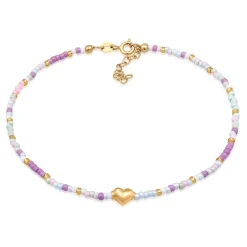 Elli "Fußkettchen Herz Beads< Symbol-schmuck|Herz-schmuck