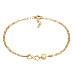 Elli "Fußkettchen Herz Unendlichkeit< Symbol-schmuck|Herz-schmuck