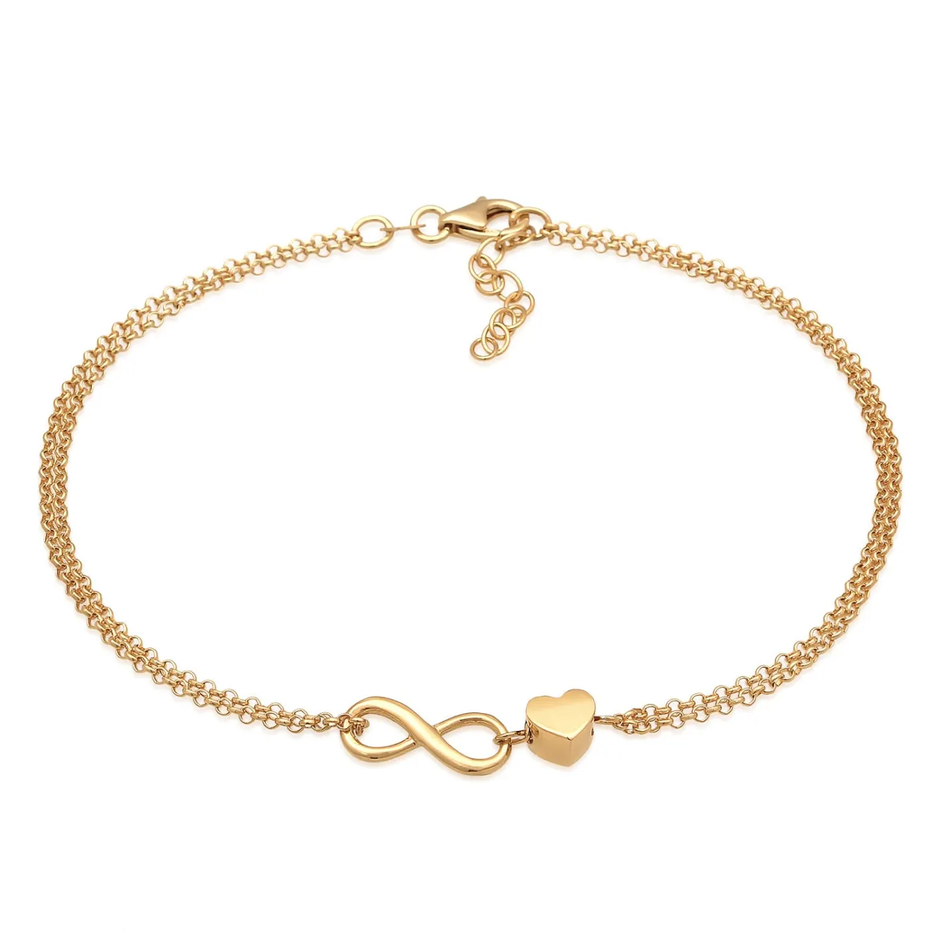 Elli "Fußkettchen Herz Unendlichkeit< Symbol-schmuck|Herz-schmuck