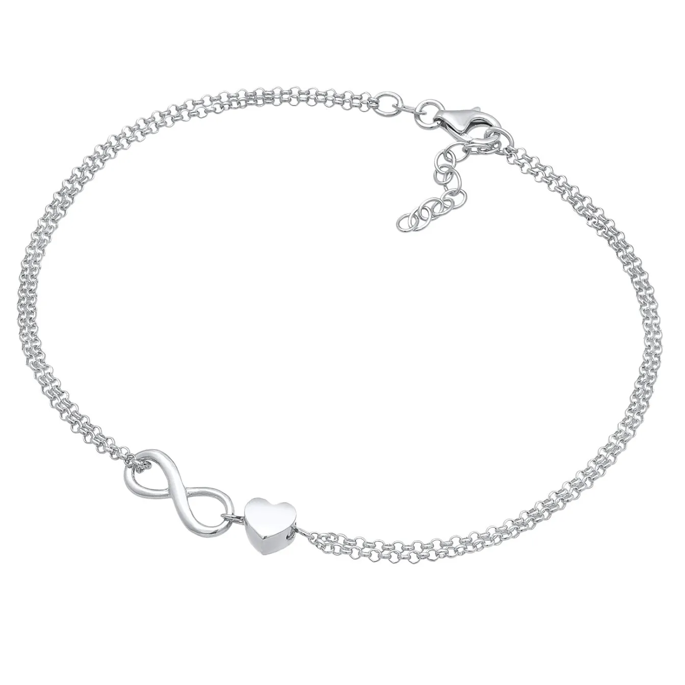 Elli "Fußkettchen Herz Unendlichkeit< Symbol-schmuck|Herz-schmuck