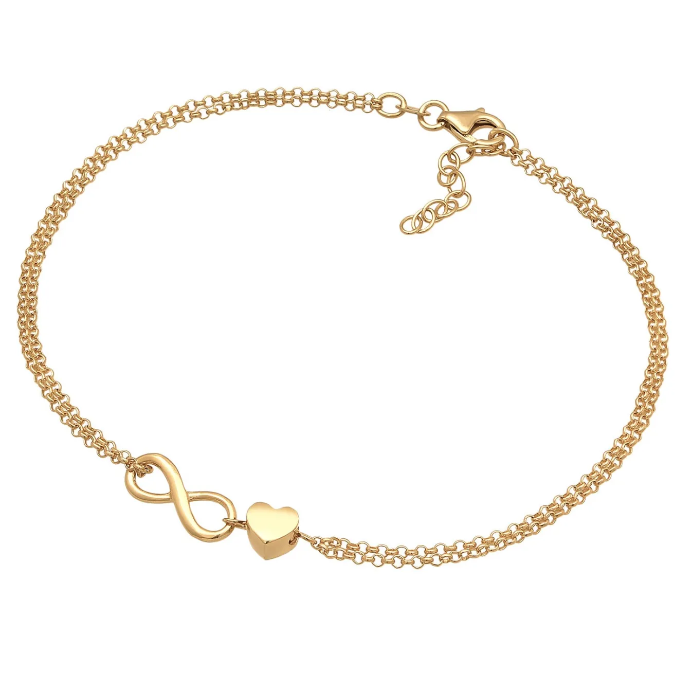 Elli "Fußkettchen Herz Unendlichkeit< Symbol-schmuck|Herz-schmuck