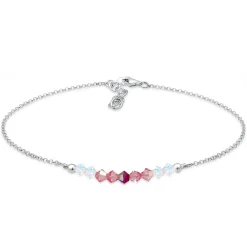 Elli "Fußkettchen Kugel | Kristall ( Pink )< Fußschmuck
