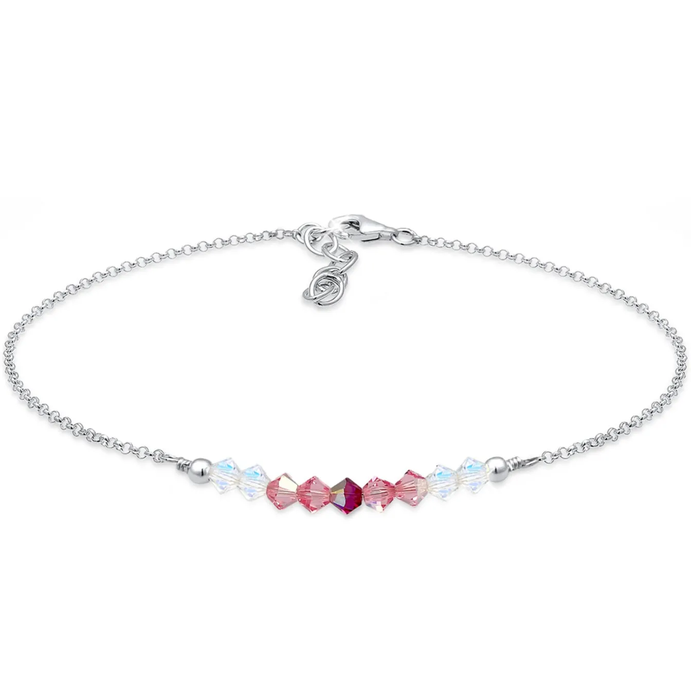 Elli "Fußkettchen Kugel | Kristall ( Pink )< Fußschmuck
