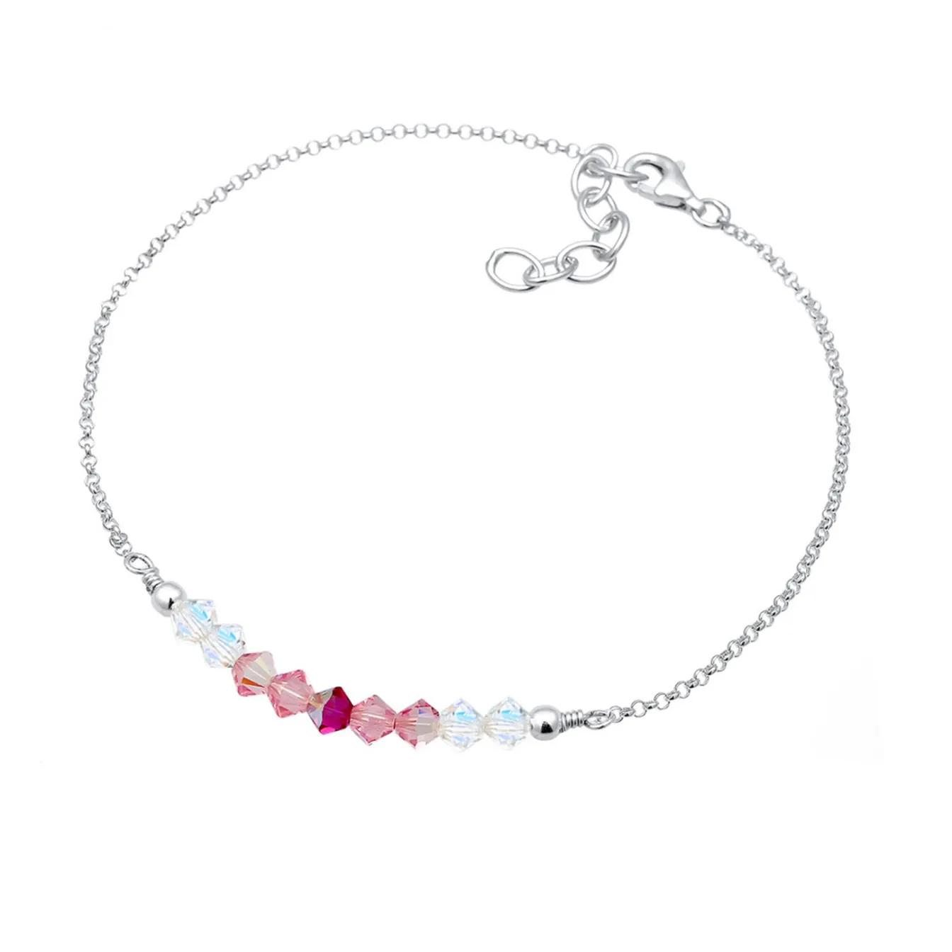 Elli "Fußkettchen Kugel | Kristall ( Pink )< Fußschmuck