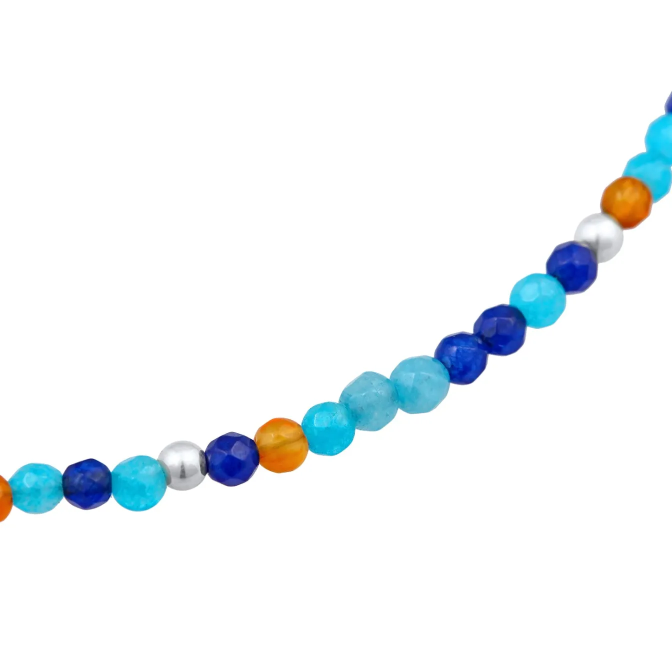 Elli "Fußkettchen Kugeln | Achat (Blau)< Fußschmuck|Silber