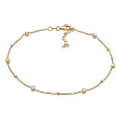 Elli "Fußkettchen Kugeln | Glas Kristalle (Weiß)< Fußschmuck|Silber