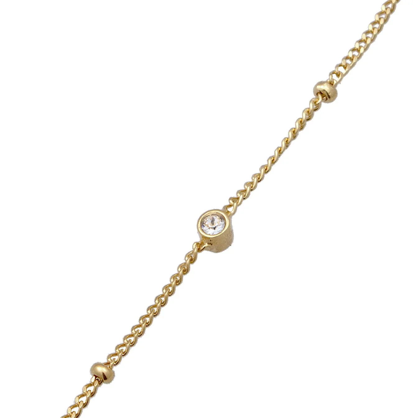 Elli "Fußkettchen Kugeln | Glas Kristalle (Weiß)< Fußschmuck|Silber