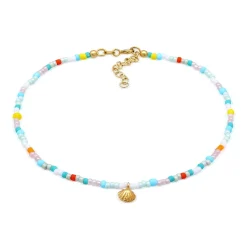 Elli "Fußkettchen Muschel Beads< Fußschmuck|Silber