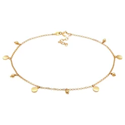 Elli "Fußkettchen Plättchen< Silber|Fußschmuck