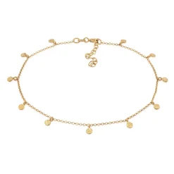 Elli "Fußkettchen Plättchen Organic< Silber|Fußschmuck
