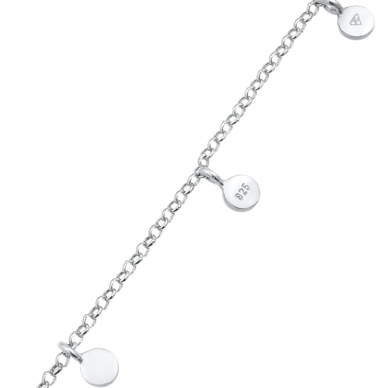 Elli "Fußkettchen Plättchen Organic< Silber|Fußschmuck