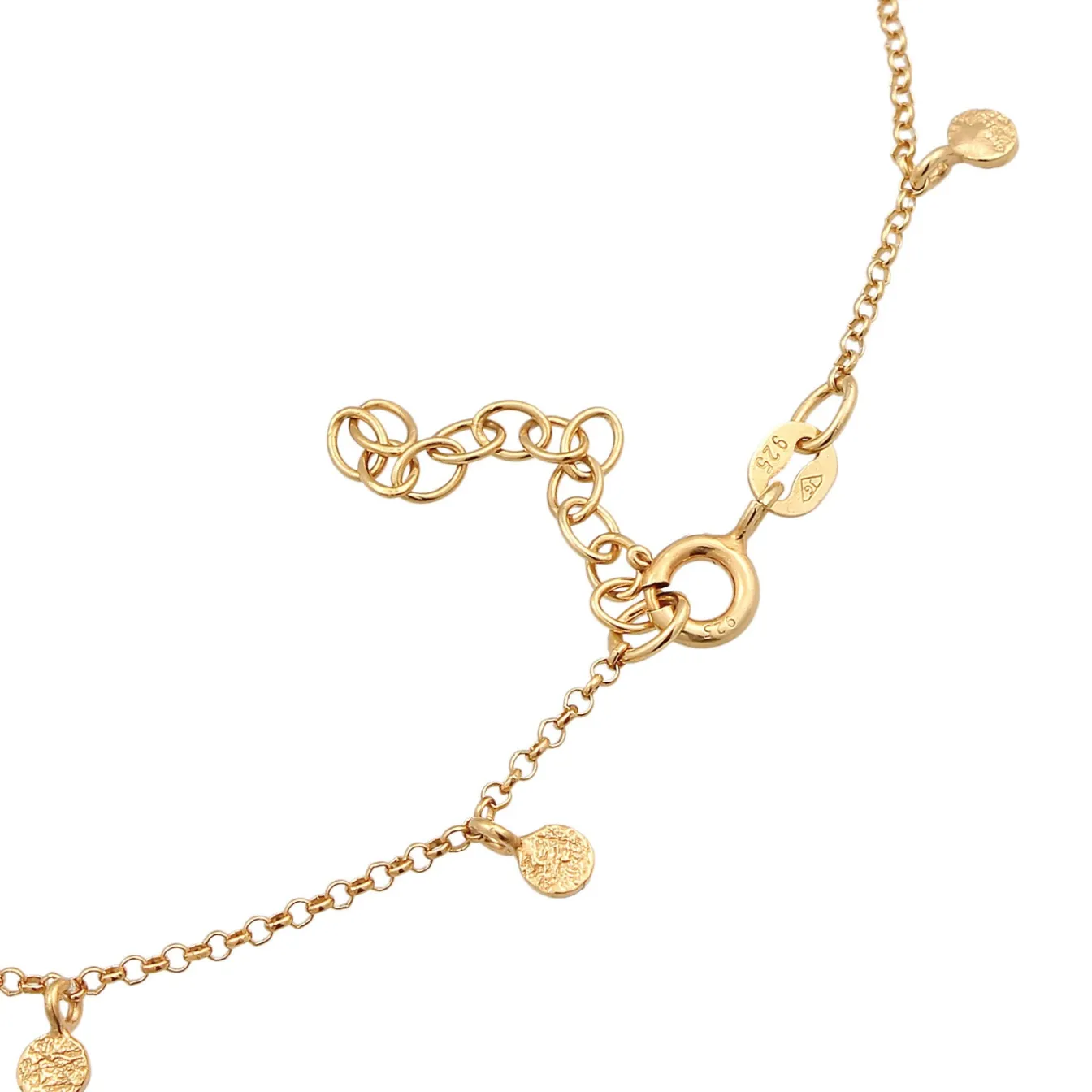 Elli "Fußkettchen Plättchen Organic< Silber|Fußschmuck