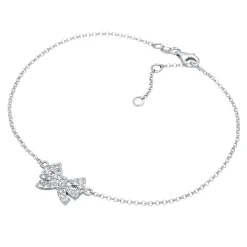 Elli "Fußkettchen Schleife | Kristall (Weiß)< Symbol-schmuck|Fußschmuck