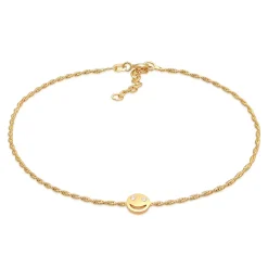 Elli "Fußkettchen Smiling | Kristall (Weiß)< Fußschmuck|Silber