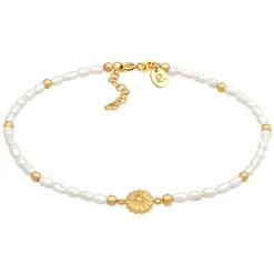 Elli "Fußkettchen Sonne | Süßwasserzuchtperle< Symbol-schmuck|Perlen