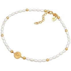 Elli "Fußkettchen Sonne | Süßwasserzuchtperle< Symbol-schmuck|Perlen