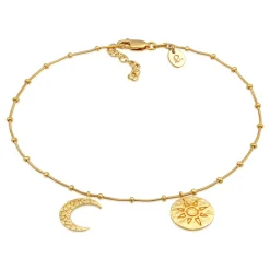 Elli "Fußkettchen Sonne Mond< Symbol-schmuck|Fußschmuck