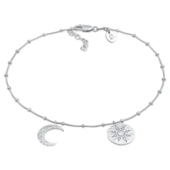 Elli "Fußkettchen Sonne Mond< Symbol-schmuck|Fußschmuck