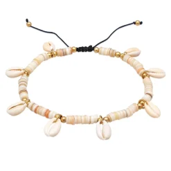 Elli "Fußkettchen Surfer Trend | Kauri Muschel< Fußschmuck|Vergoldet