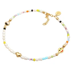 Elli "Fußkettchen Yin & Yang Herz< Symbol-schmuck|Herz-schmuck