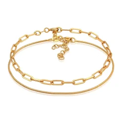 Elli "Glieder- & Schlangenarmband 2er Set< Armbänder|Vergoldet